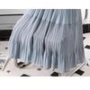 Dimanaf 2025 Summer Women New Skirts Chiffon Solid Elastic Waist Pleated Mesh Elegant Skirts