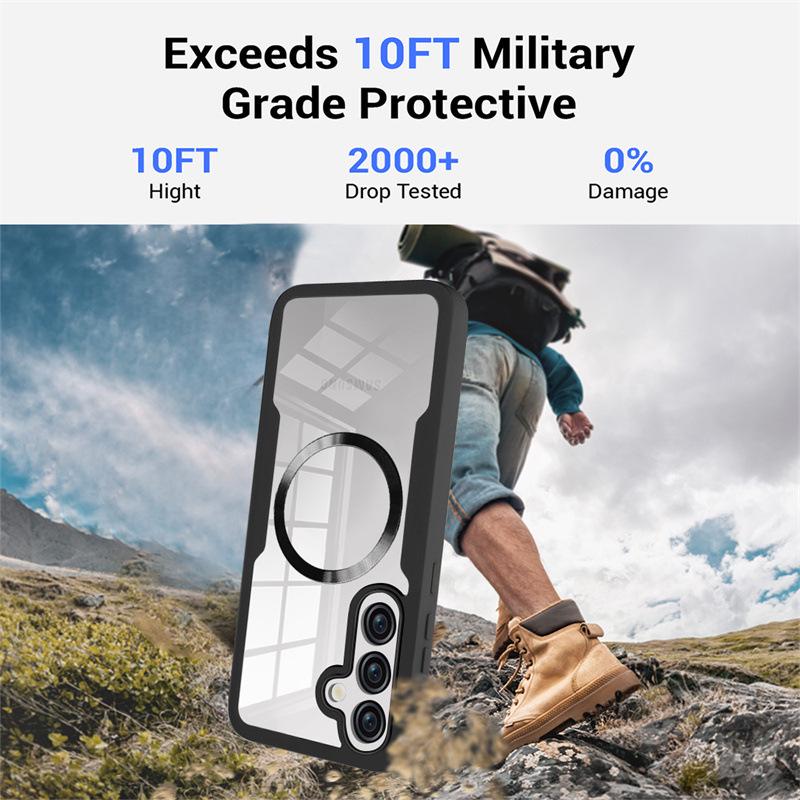 Прозрачный чехол с магнитной адсорбцией для Samsung S26/S25FE/S22/S24/S23 Ultra/A17/A16A - Полное покрытие