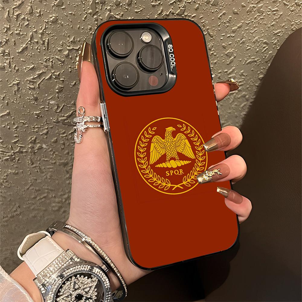 The Roman Empire Emblem SPQR Phone Case For iPhone 16,15,14,13,12,11,Pro,Max,Plus,Mini,XS,SE Anti Fall Black Matte Hard Bumper