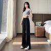Wide-leg Pants for Women Summer Thin White NarrowStraight-leg Pants High-waisted Versatile Loose Casual Drape Suit Pants