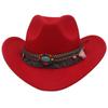 Woolen Western Cowboy Hat Solid Color Party Cosplay Hat Simple Cowgirl Jazz Hat  Bucket Hats