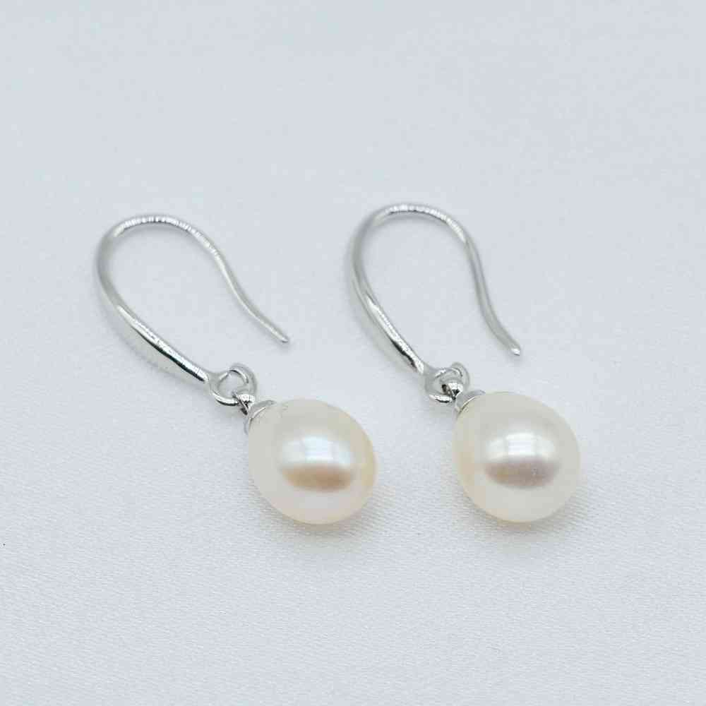 Жемчужные серьги, натуральный пресноводный жемчуг, женские серебряные серьги, серьги-капли с жемчугом, подарки для девочек, женские серьги