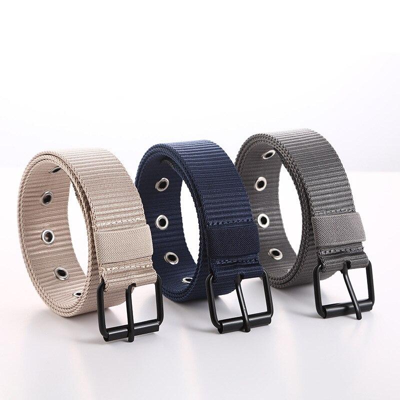 Мужские повседневные ремни, сплошной цвет, простой пояс, металлический ремень с отверстием, черная металлическая пряжка, мужские аксессуары для одежды