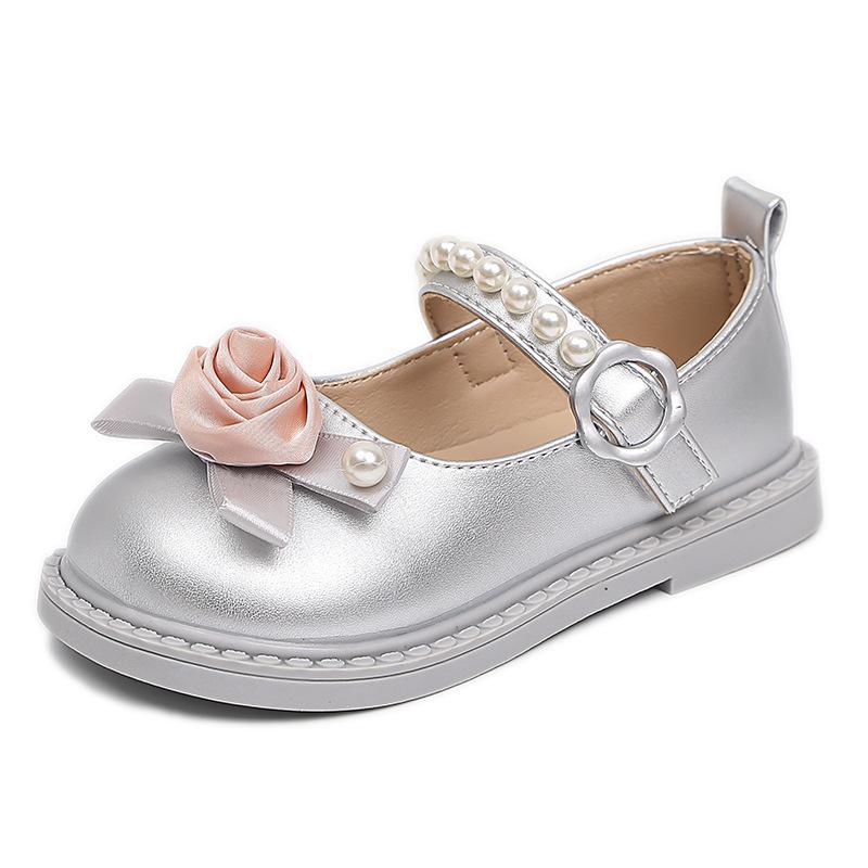 Весенние туфли для девочек из кожи в британском стиле на липучках Модные туфли для принцесс