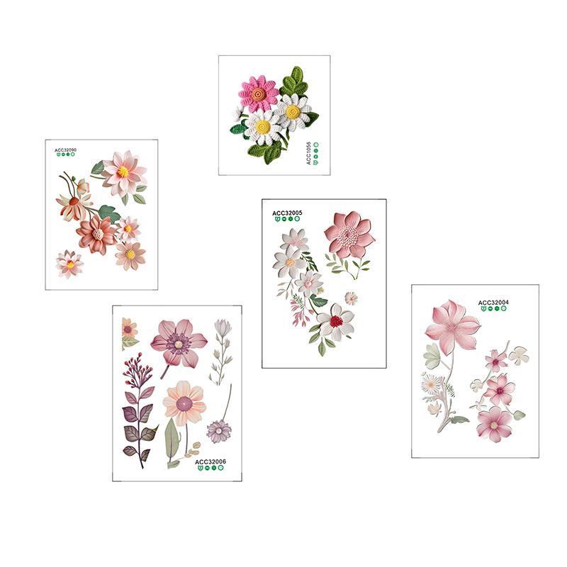 5Pcs Switch Wall Sticker Beautiful PVC DIY Wall Decals Removable Flowers Waterproof Self-Adhesive for Bedroom Bathroom