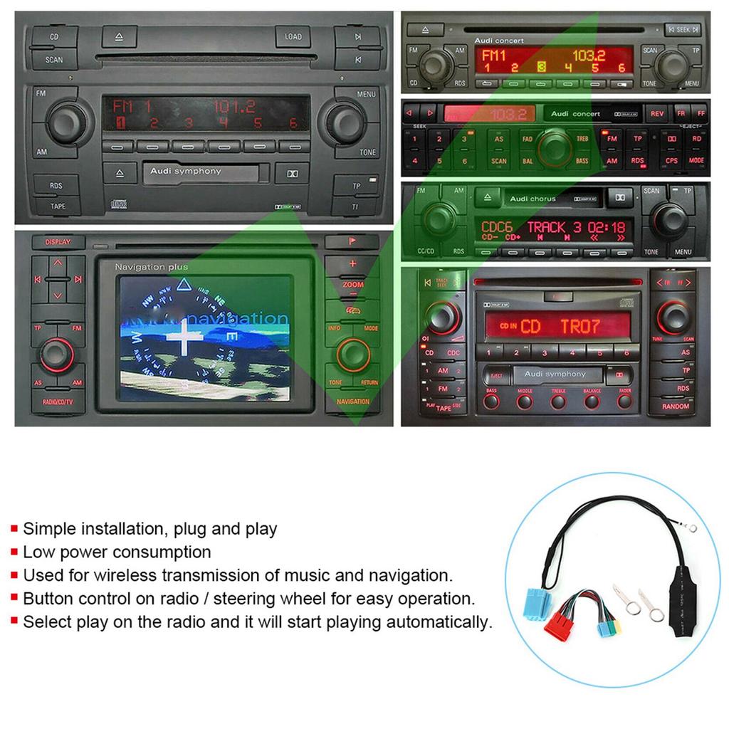 20-контактный 8-контактный аудиоадаптер Bluetooth 5.0 Радиоразъем Автомагнитола Подходит для A2 A3 8L 8P TT