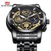 VA VA VOOM Hollow Calendar Men's Watch Multifunctional Diamond Inlaid Steel Band Waterproof Watch