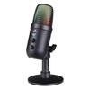 USB Condenser Microphone, MU1000 Phone/Computer Condenser Microphone with Built-in DSP and Reverb Processing, One-Key Mute, RGB Light, Noise Cancellat