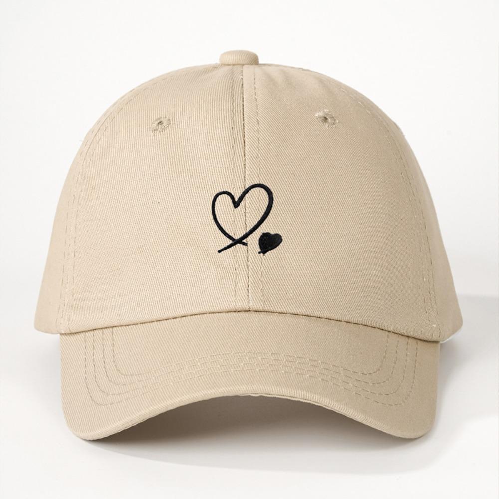 Heart Embroidered Baseball Cap UV Protection Hip Hop Hat Fashion Sun Hat Outdoor