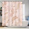Современная белая цветочная шторка для душа водонепроницаемый декор для ванной комнаты розовое золото зеленые листья принт покрытия для ванны идея для украшения дома