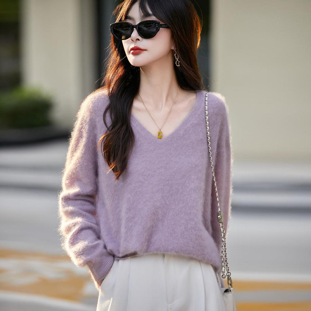 Тяжелый кашемировый бесшовный вязаный свитер-пуловер для женщин из серии Brushed