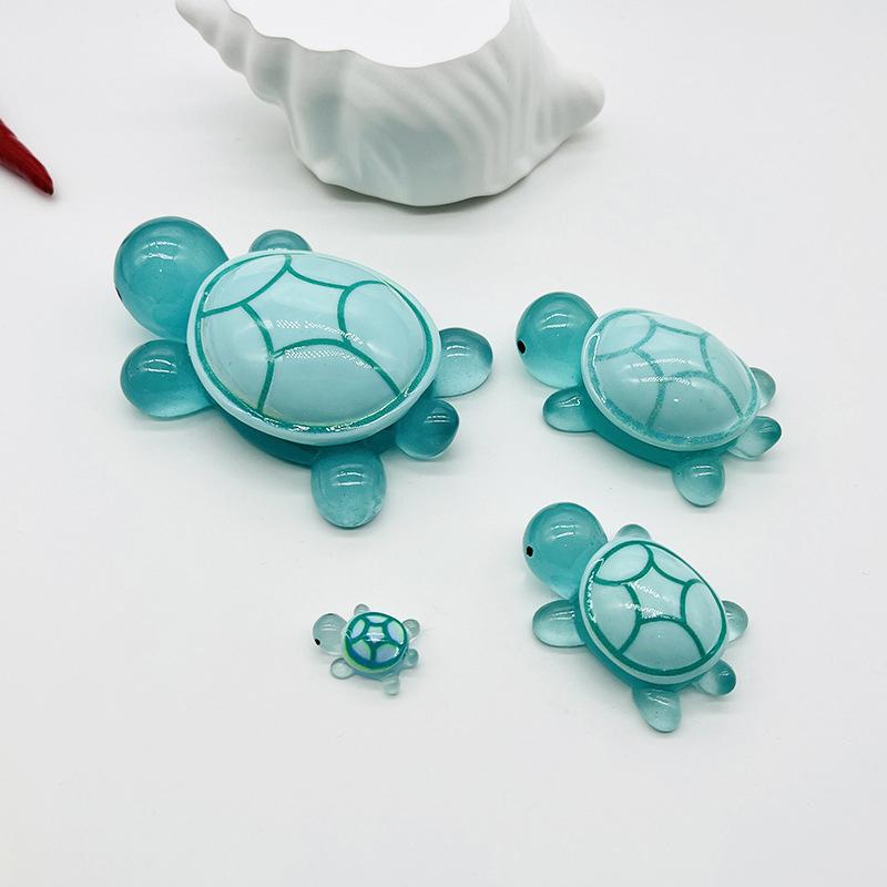 Mini Turtles Luminous Ornament Crafts Miniature Figures Tiny Turtles Micro Landscape Home Decoration Accessories Gifts