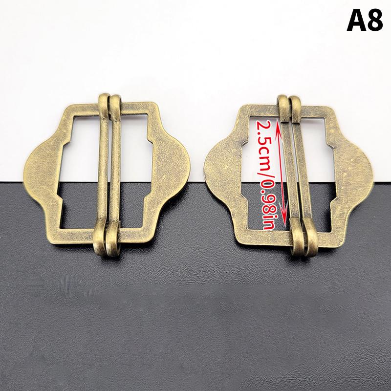 3Pcs Metal Two Slides Tri-Glide Buckles For Suit Vest Shoulder Leather Bag Strap Belt Slider Adjustment Rectangle Buckle