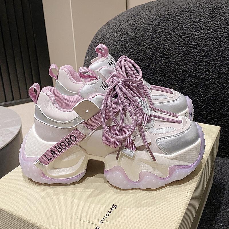 Модные повседневные кожаные туфли больших размеров на каблуках 6,5 см, женские теплые меховые кроссовки на высокой платформе, толстая подошва, плюшевые спортивные туфли для папы, Zapatos Mujer