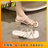 Non-slip Retro Cool Slippers for Women's High Sense 2025 New Fashion Versatile Thick Heel Slippers for Women's Summer Wear