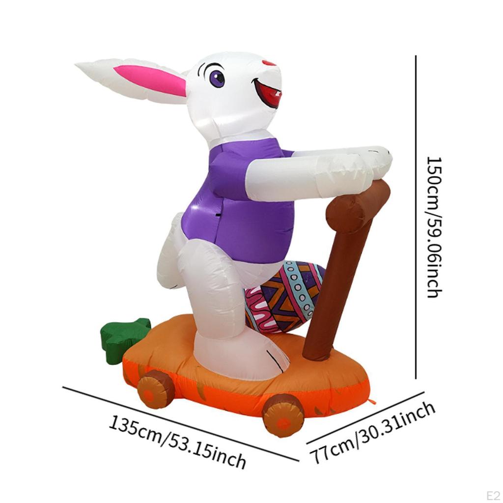 Пасхальный кролик надувной наружный декоративный орнамент для праздника снаружи дома