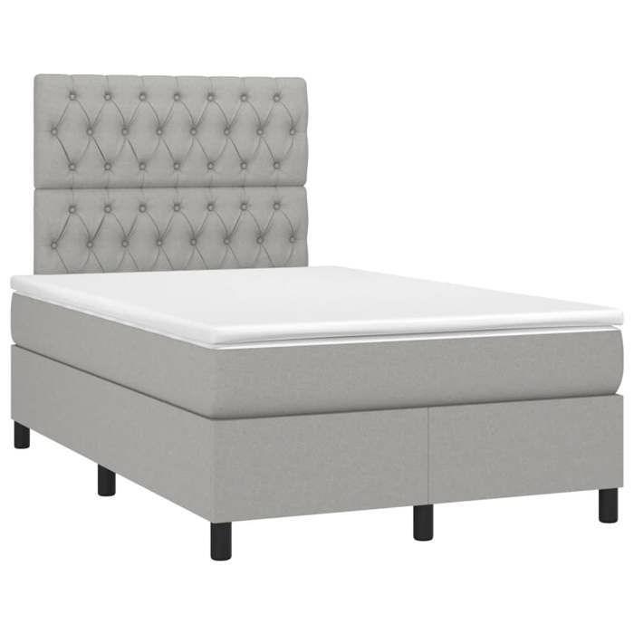Maison Exclusive - Sommier à lattes de lit et matelas gris clair 120x190 cm tissu