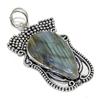 Labradorite Gemstone Handmade 925 Sterling Silver Jewelry Pendant 2.88" o1Y15