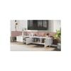 Meuble TV pour TV 75", Centre de divertissement moderne, Console média (Blanc)