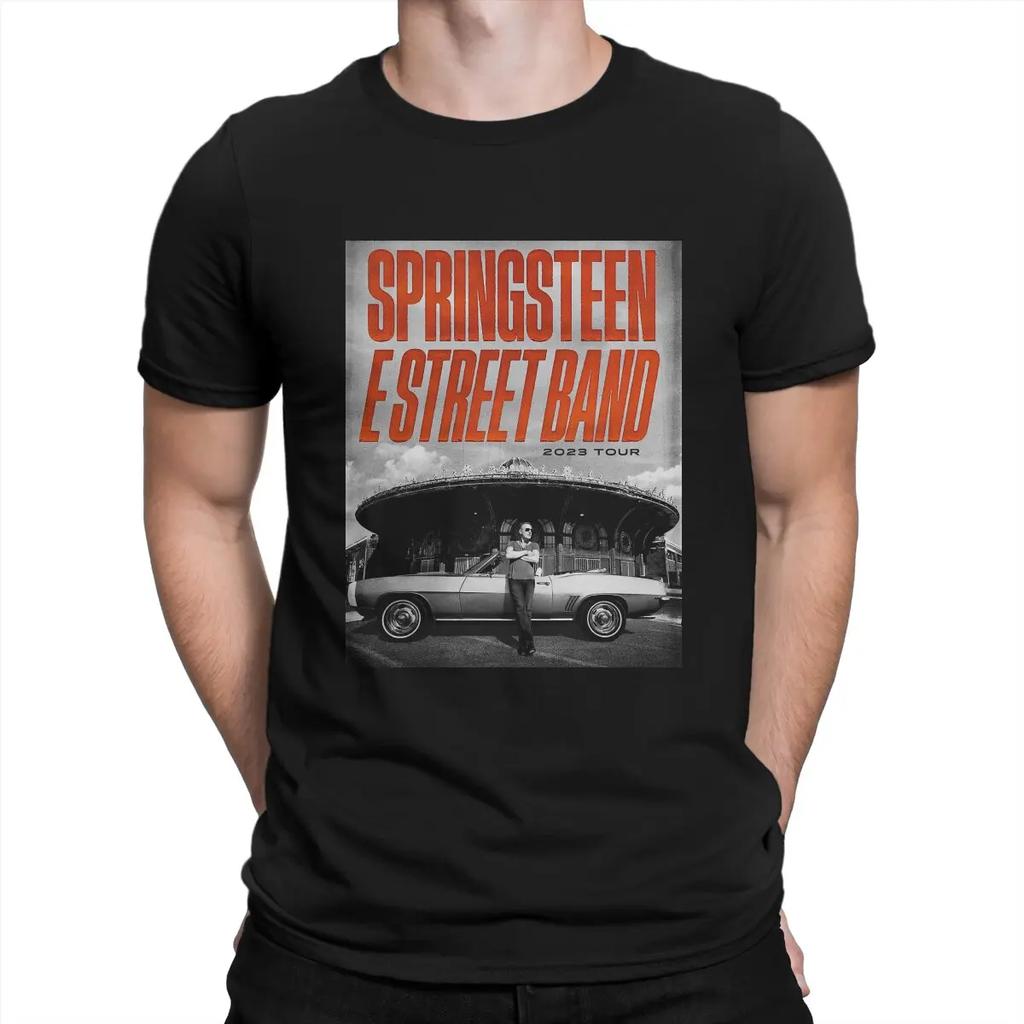 Poster T Shirt 100% Cotton Novelty T-Shirts Crewneck Bruce The E Street Band Springsteen Tee Shirt Short Sleeve Tops Unisex