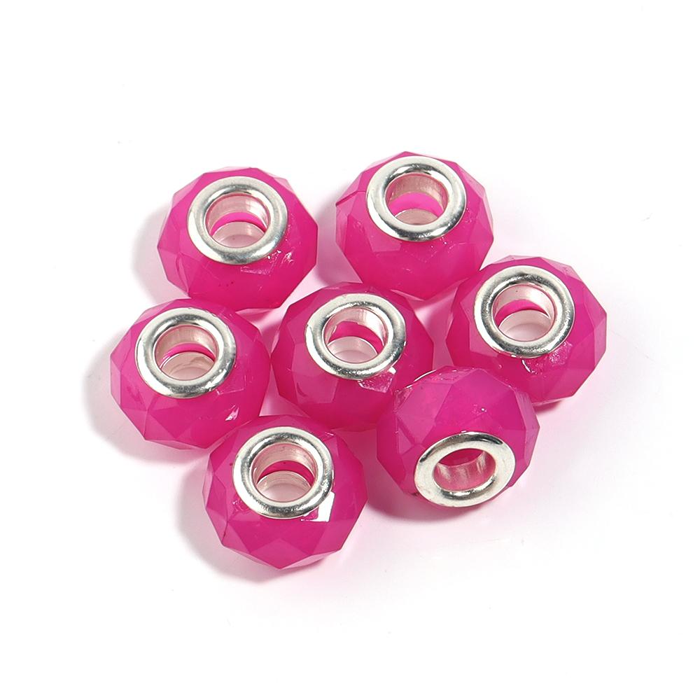 20pcs/Lot 14mm Jelly Color Faceted Resin Beads Big Hole Spacer Loose Beads For Jewelry Making DIY Bracelet Necklace Wholesale