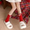 Harajuku Knitted Leg Cover Solid Color Red Leg Socks Casual Jk Leg Warmers  Girls