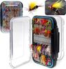 64Pcs Fly Fishing Flies Kit with Tackle Box Handcrafted Fly Fishing Lures for Trout Bass Fishing