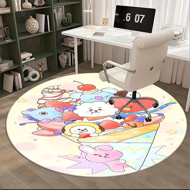 Kpop Chair mat Round Rug-Office carpet, Non-slip, Suitable for Living Rooms, Bedrooms decor.1205270a