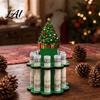 Multi Slot Money Organizer Christmas Wooden Tier Holder Stand Santa Snowman Tabletop Display Stand Decor for Cash Gift Display Festive Holiday Party
