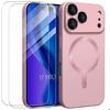 Protective Case - E.F.Connection - for iPhone 17 Pro - with Pink Magnetic Circle - 2 Tempered Glass