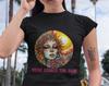 Here Comes the Sun T-Shirt: Retro Floral Sun Face Tee