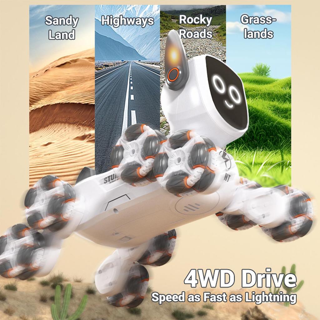 Робот с дистанционным управлением, интерактивный интеллектуальный робот-питомец для детей от 8 лет, трюковая игрушка с музыкой,