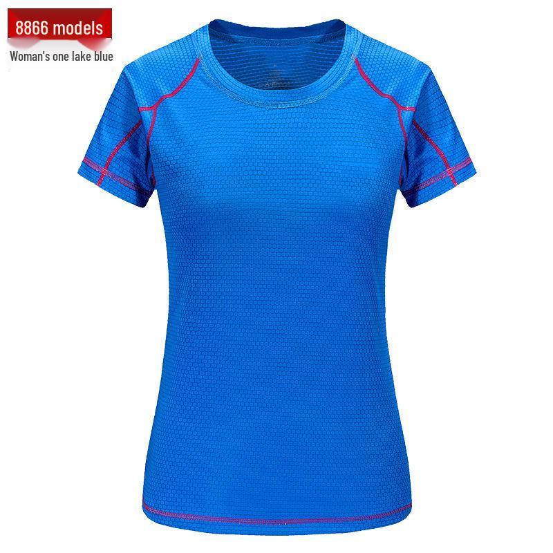 Women's Ice Silk Quick-Dry Summer T-Shirt - Moisture-Wicking, Round Neck, Short Sleeve - Ideal for Running or Fitness