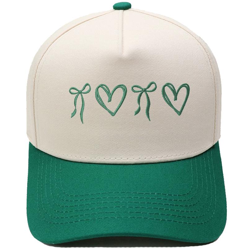 New butterfly love knot truck driver hat embroidery retro leopard print color matching baseball cap European beautiful woman leisure