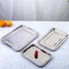 Thickened Stainless Steel Rectangular Dinner Plate Rustproof Serving Trays Barbecue Tray  Canteen
