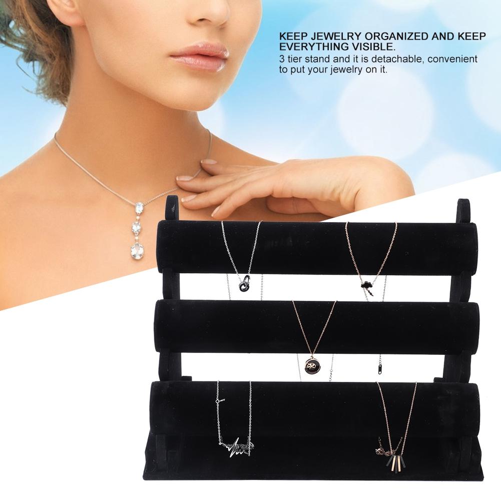 3-ярусная подставка-держатель для часов, браслетов, браслетов, органайзер для хранения ювелирных изделий (Бархат)