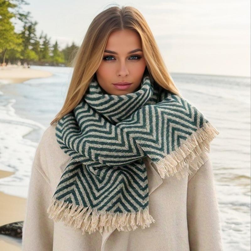 Fashion Winter Warm Plaid Print Travel Hijab Scarf Women Thick Cashmere Blanket Shawl Wraps Brand Pashmina Poncho Bufada