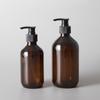 Amber Plastic Empty Squeeze Bottle With Black Lotion Pump Sample Containers