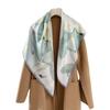 Spring and Autumn New Lotus Plain Crepe Satin Printed Shawl Premium 100 Mulberry Silk Silk Scarf Versatile Silk Square Scarf