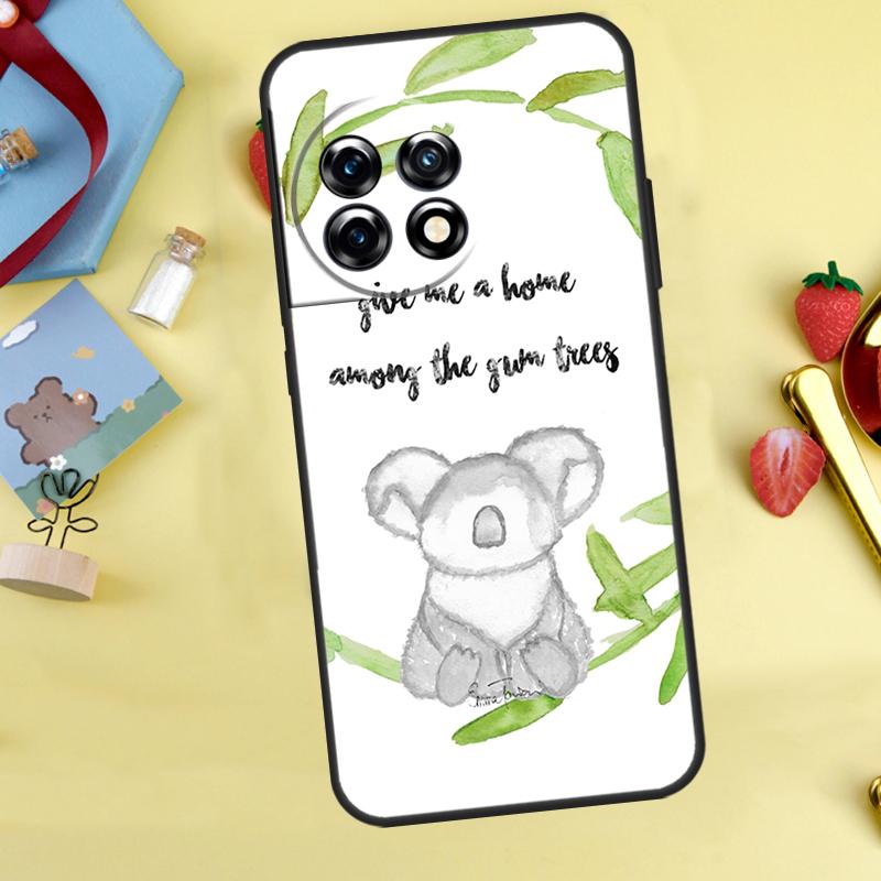 Cute cartoon watercolor animal koala Case For OnePlus Nord 5 CE 2 3 4 Lite N20 N30 OnePlus 15 12R 13R 13 12 11 10 10T 13T Cover