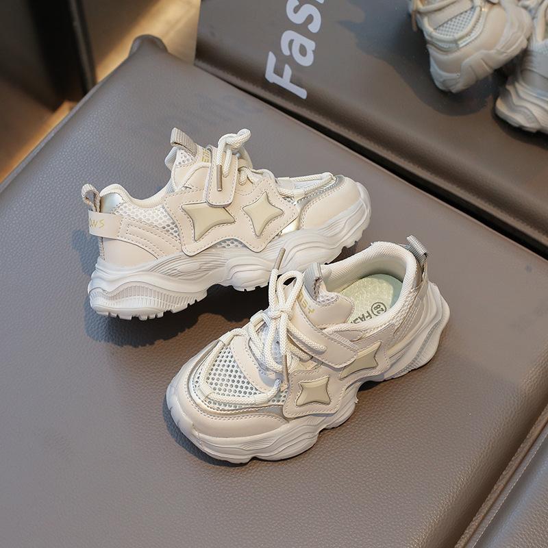 New Children's Sneakers Spring Autumn Mesh Sports Shoes for Girls Fashion Causal Kids School Chunky Basketball Shoes Non-slip