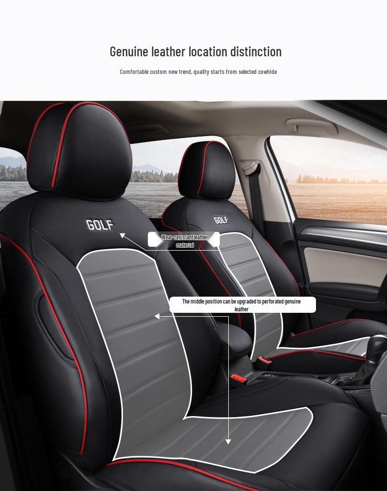 Volkswagen Golf All-Season Leather Car Seat Cover, Wear-Resistant & Universal Fit