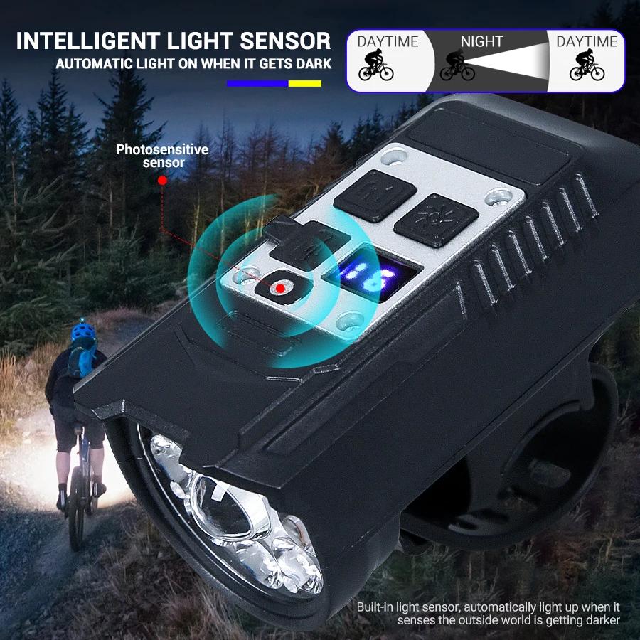 Велосипедный фонарь Сверхъяркий Велосипедный передний фонарь Перезаряжаемый Велосипедная фара Водонепроницаемый Фонарик для горного шоссейного велосипеда Велосипедная лампа