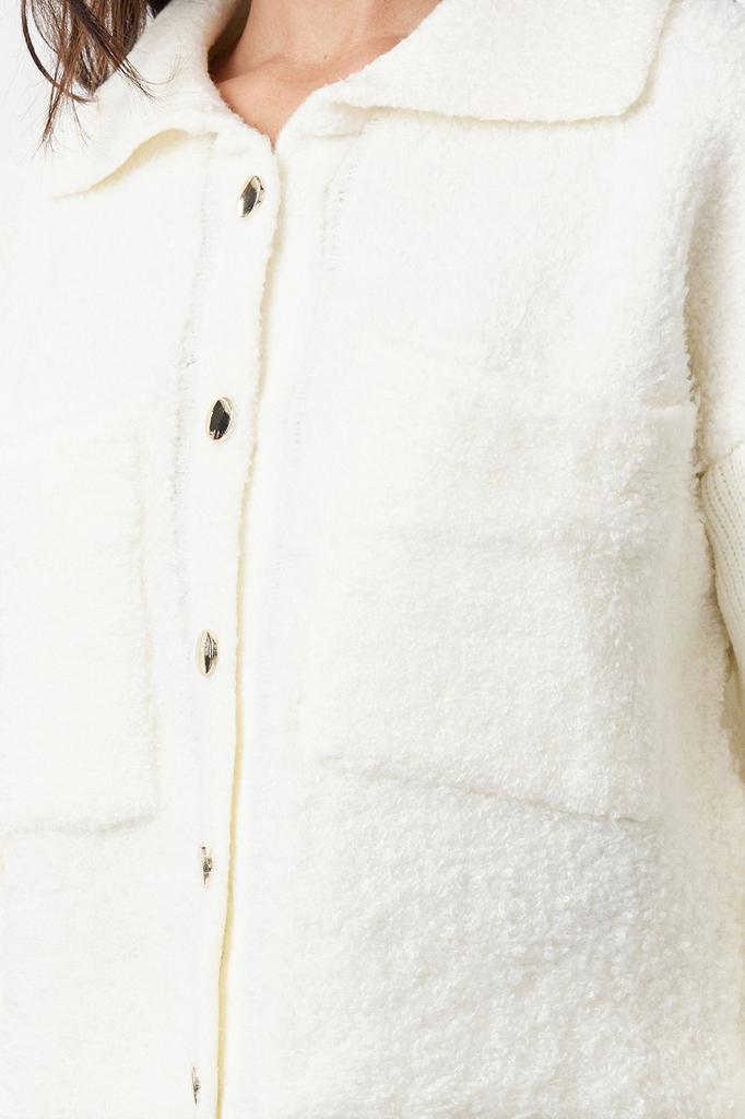 Женский модный стильный кардиган, норковый кардиган оверсайз, широкий крой, пальто с воротником-поло из букле, трикотаж, кардиган