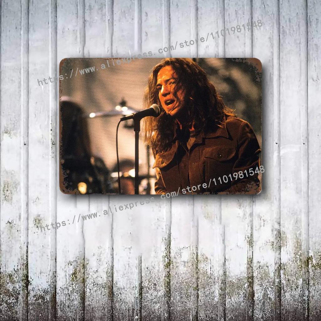 Металлический декор Pearl Jam Band Постер Винтажная жестяная табличка Металлическая табличка Декоративная табличка для паба, бара, мужской пещеры, клуба, украшение стены