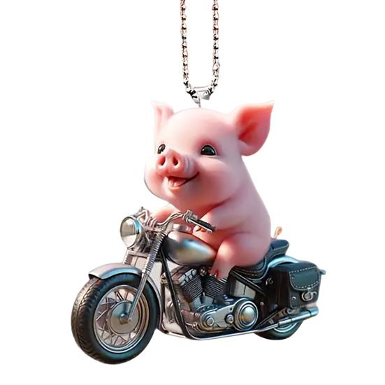 Акриловое Рождественское украшение Щенок на мотоцикле для елки или автомобиля