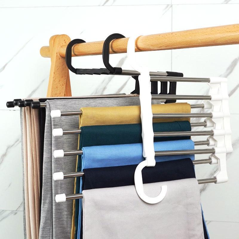 Telescopic Multi-layer Pants Hanger - Folding Magic Clips for Wardrobe Storage