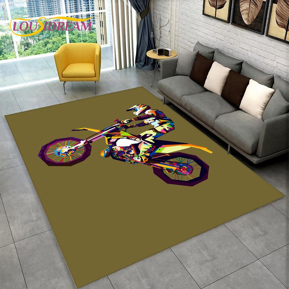 3D коврик для гонок на мотоциклах, большой ковер для дома, гостиной, спальни, дивана, коврик для двери, украшение для детской игры, нескользящий напольный коврик