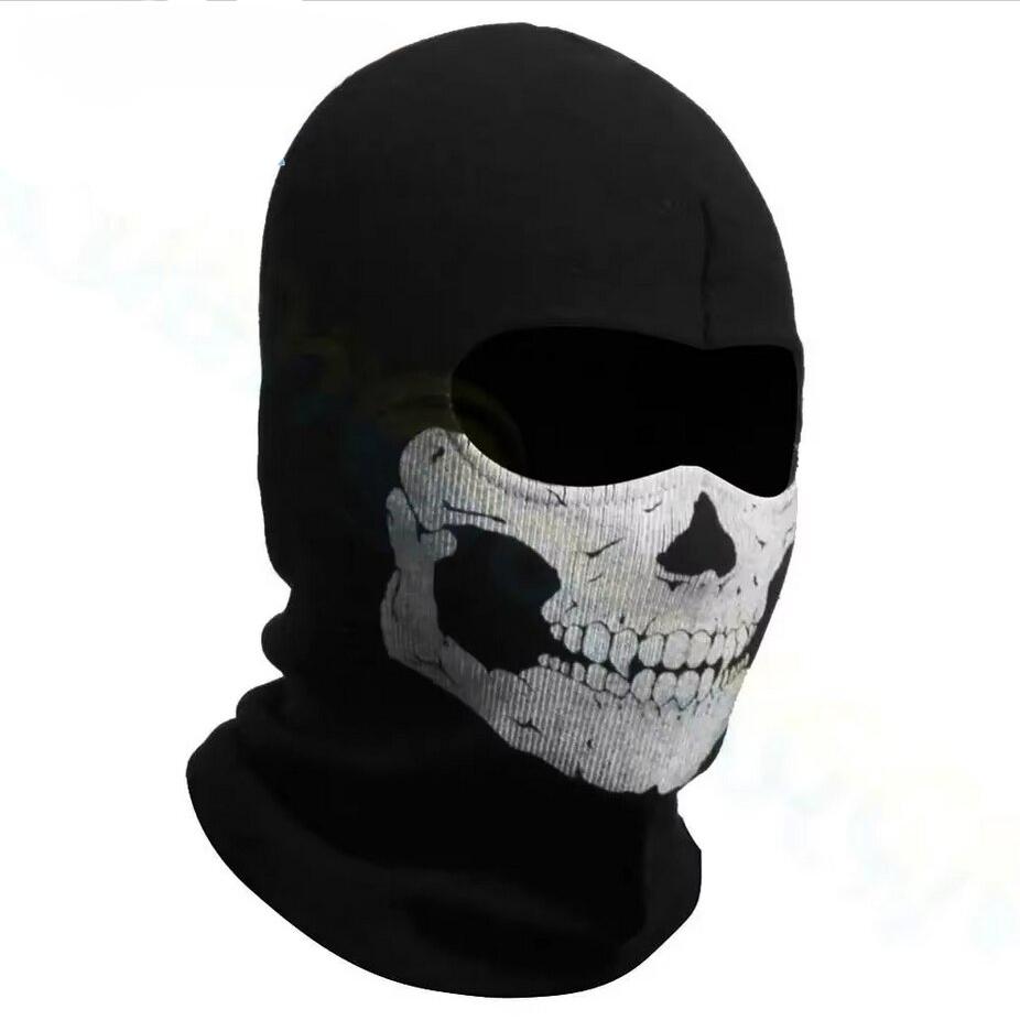 Bicycle Balaclava Full Face Mask Skull Print Motorcycle Full Face Mask Windproof Skiing Head Neck Warmer Bicycle Helmet Liner