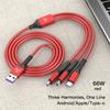 Type-C One-To-Three Car Fast Charging Mobile Phone Data Cabl For Lexus UX LS RX RX350 RX450h IS200 IS250 GS NX LX600 RX330 NX300GZ1 